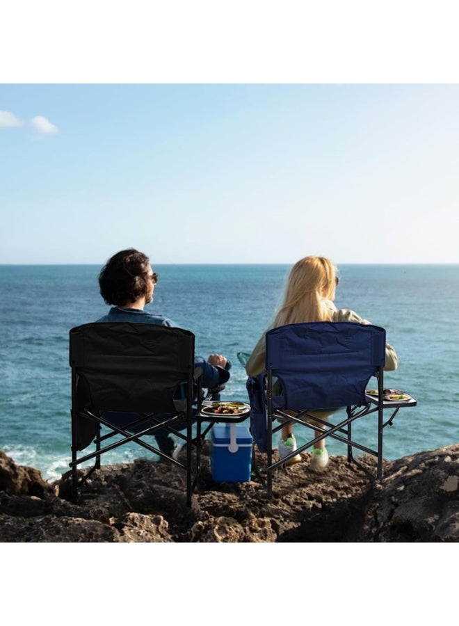 Yestomo Directors Chair, Camping Chairs for adults, Heavy Duty Camping Chairs with Side Table, Lawn Chairs with Side Pockets Carry Straps - Image 3